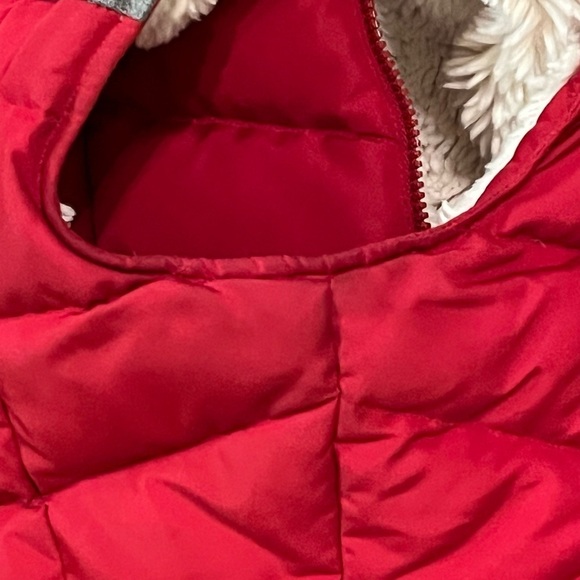 EDDIE BAUER Puffer Vest Goose Down Sherpa Gray Red Quilted Zip Jacket Womens XS - Picture 13 of 13